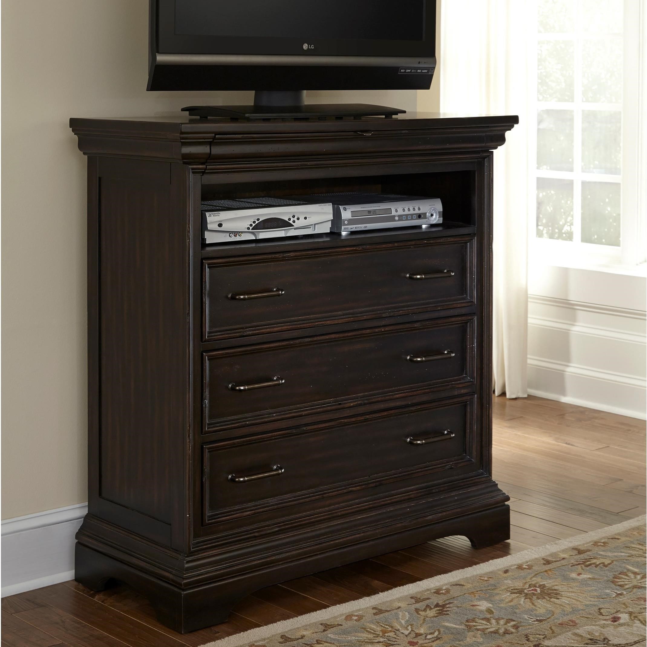 Pulaski Furniture Caldwell Traditional Media Chest with Wire Opening Find Your Furniture